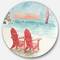 Designart - Coastal Chair Relax Beach II - Nautical & Coastal Metal Circle Wall Art